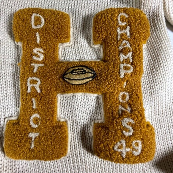 Vintage 1949 Hayti Missouri High School Football Champions cardigan sweater - Picture 3 of 9